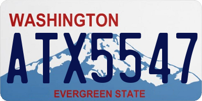 WA license plate ATX5547
