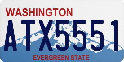WA license plate ATX5551