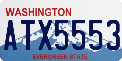 WA license plate ATX5553
