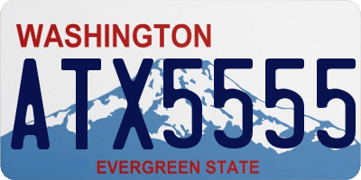 WA license plate ATX5555