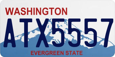WA license plate ATX5557