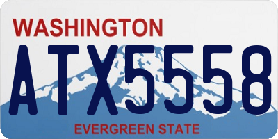 WA license plate ATX5558