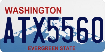 WA license plate ATX5560