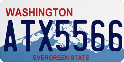 WA license plate ATX5566