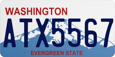WA license plate ATX5567