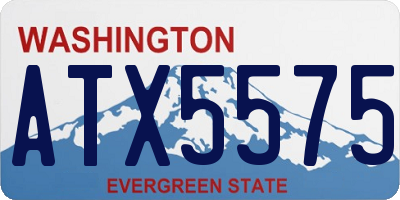 WA license plate ATX5575