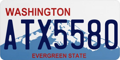 WA license plate ATX5580
