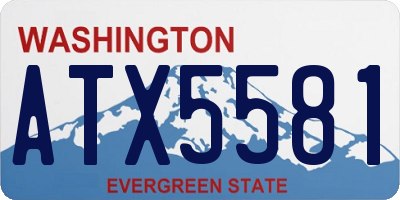 WA license plate ATX5581