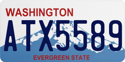 WA license plate ATX5589