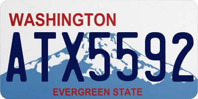 WA license plate ATX5592