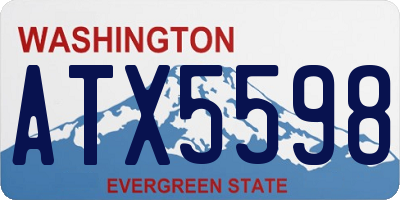 WA license plate ATX5598