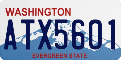 WA license plate ATX5601