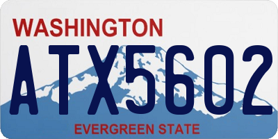 WA license plate ATX5602