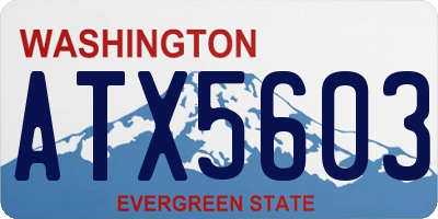 WA license plate ATX5603