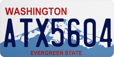 WA license plate ATX5604