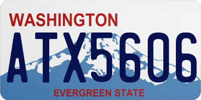 WA license plate ATX5606