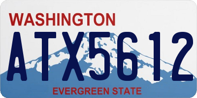 WA license plate ATX5612