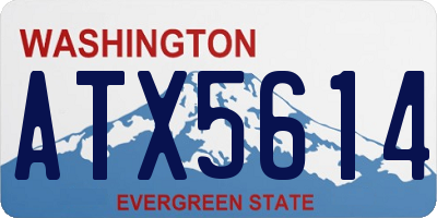 WA license plate ATX5614