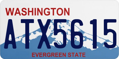 WA license plate ATX5615