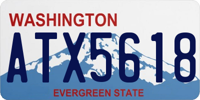 WA license plate ATX5618