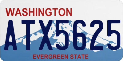 WA license plate ATX5625