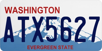 WA license plate ATX5627