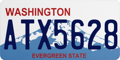 WA license plate ATX5628