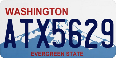 WA license plate ATX5629