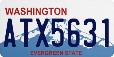 WA license plate ATX5631