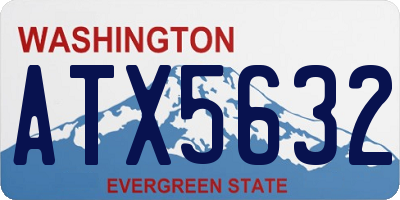 WA license plate ATX5632