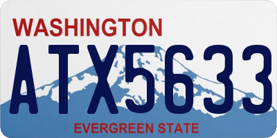 WA license plate ATX5633