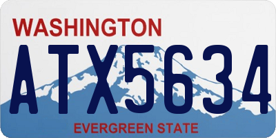 WA license plate ATX5634