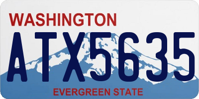 WA license plate ATX5635