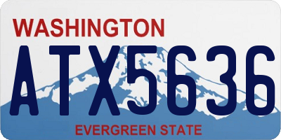 WA license plate ATX5636