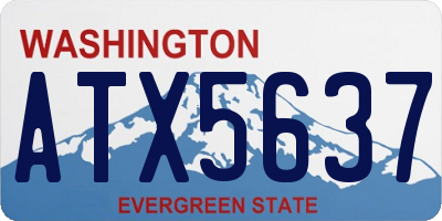 WA license plate ATX5637