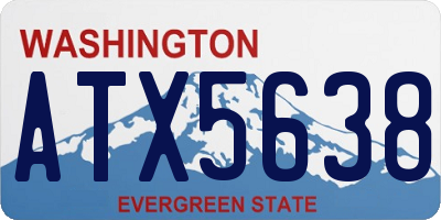 WA license plate ATX5638