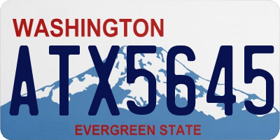 WA license plate ATX5645