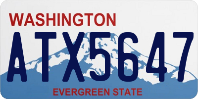 WA license plate ATX5647