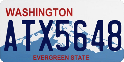 WA license plate ATX5648