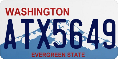 WA license plate ATX5649