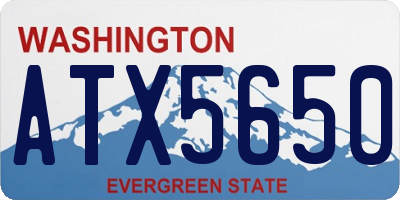 WA license plate ATX5650