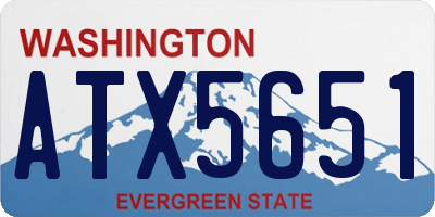 WA license plate ATX5651