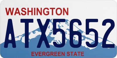 WA license plate ATX5652