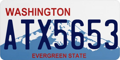 WA license plate ATX5653