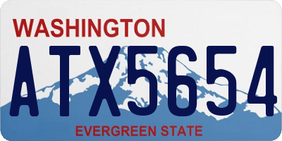 WA license plate ATX5654