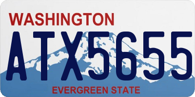 WA license plate ATX5655
