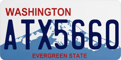 WA license plate ATX5660