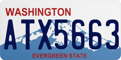 WA license plate ATX5663