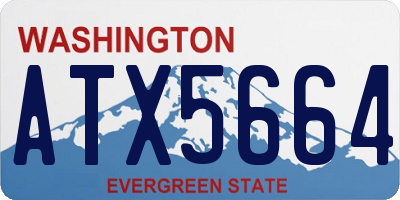WA license plate ATX5664