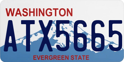 WA license plate ATX5665
